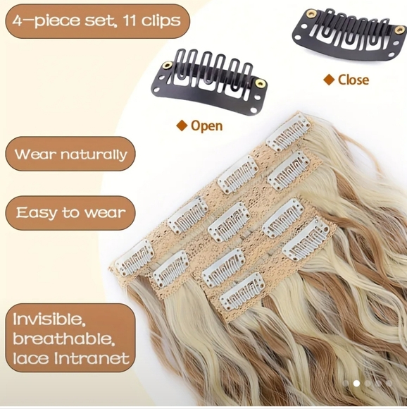 Mixed Platinum Blonde Hair Extensions - Picture 2 of 5